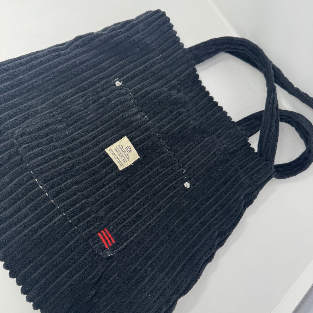 BDG Urban Outfitters Black Corduroy Tote Bag OB1402846 Wide Wale Ribbed Shoulder